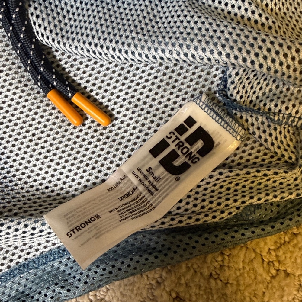 Strong ID Blue and Yellow crop mesh Hoodie - Picture 3 of 3